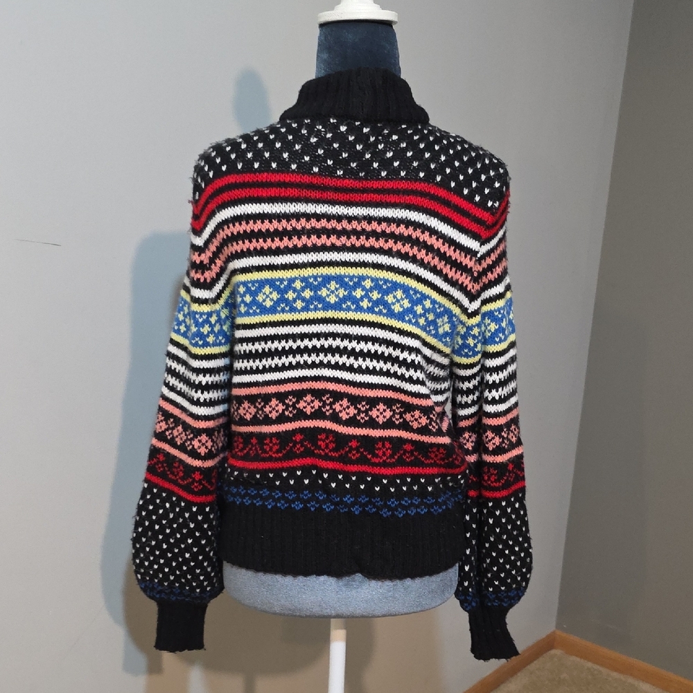 American Eagle Outfitters Black Multicolor Turtleneck Sweater - Picture 5 of 5
